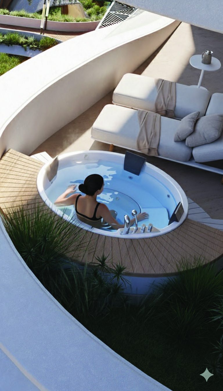 Curved pool deck