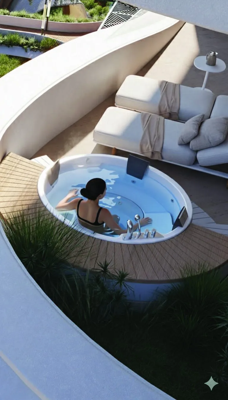 Curved pool deck