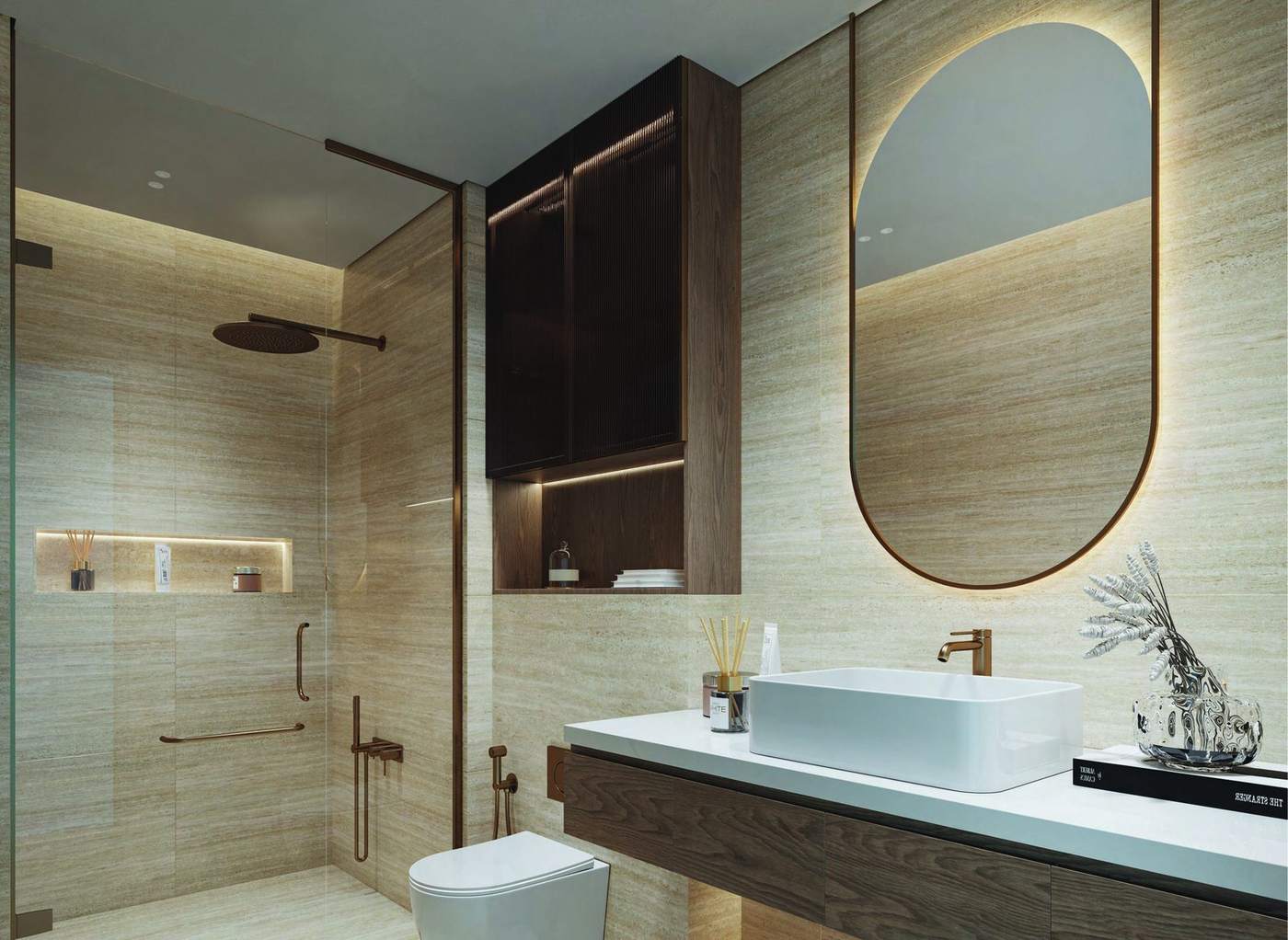 Bathroom in dressed stone