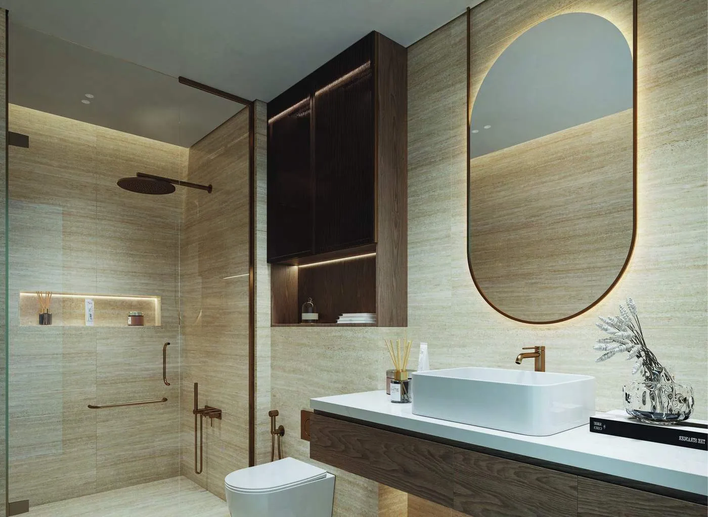 Bathroom in dressed stone